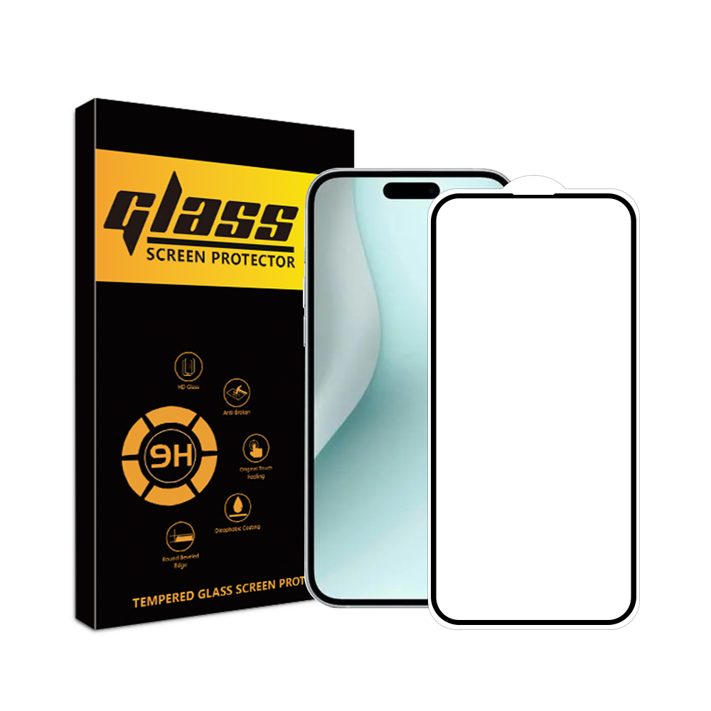 tempered glass 2.5D slik print screen protector for iPhone 15