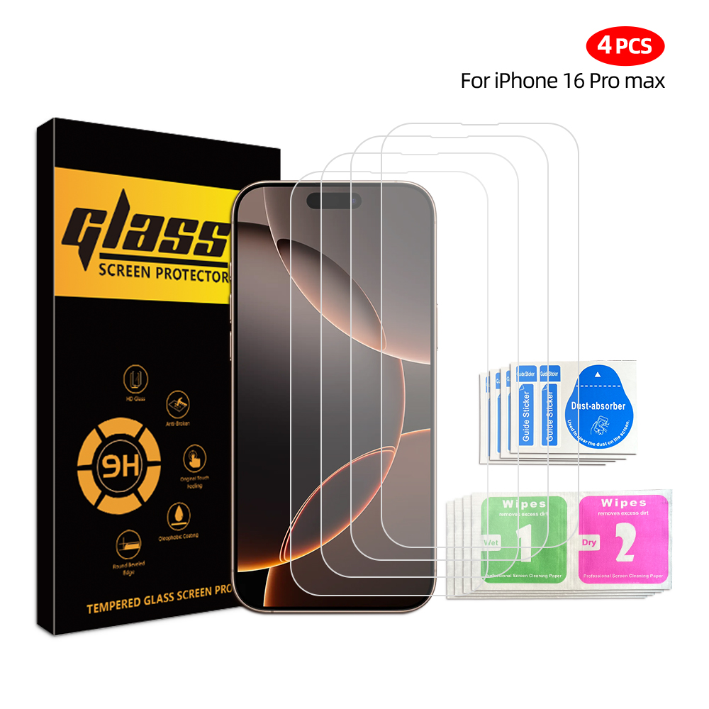 Tempered Screen Protector For Iphone 16 Pro Max Tempered Glass Screen Protector For iPhone 16 plus