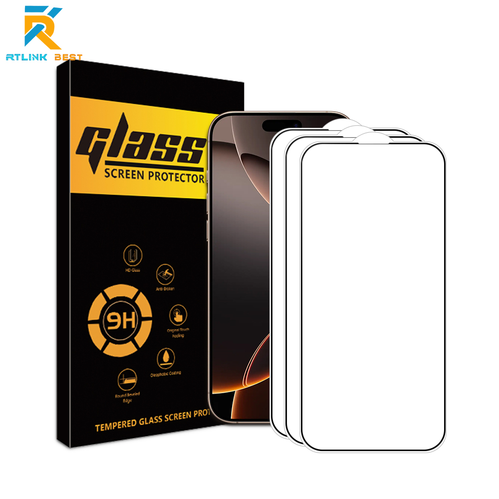 Silk print Screen Protector For Iphone 14 15 plus 16 Pro Max Tempered Glass Screen Protector