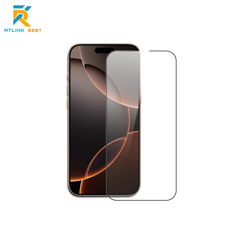 2.5D 9H Full Cover Curved Edge To Edge For iPhone 16 Silk Print Tempered Glass Screen Protector